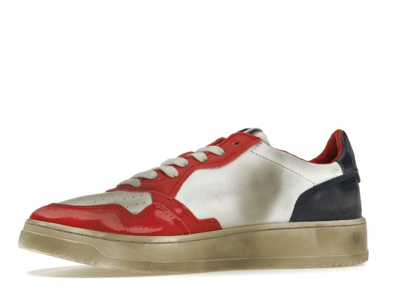 Autry Medalist Leather Low Super Vintage White Blue Red