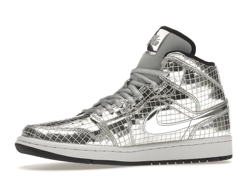 Jordan 1 Mid SE Disco Metallic Silver (Women's)