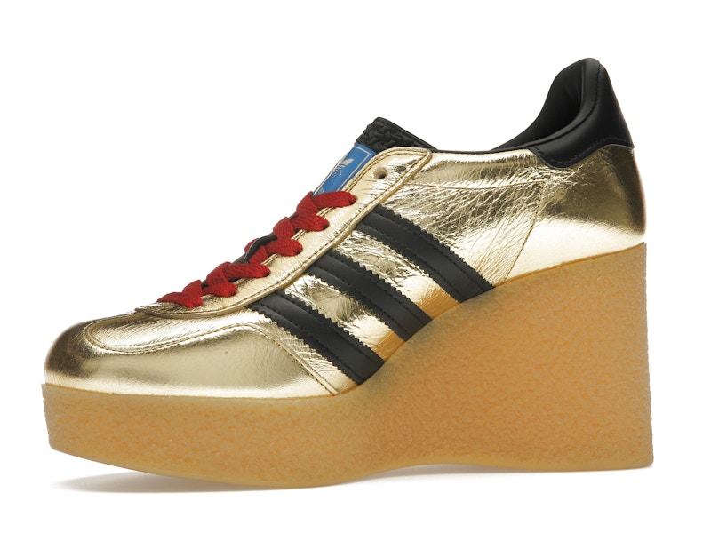 adidas x Gucci Gazelle Wedge Gold Metallic Black (Women's)