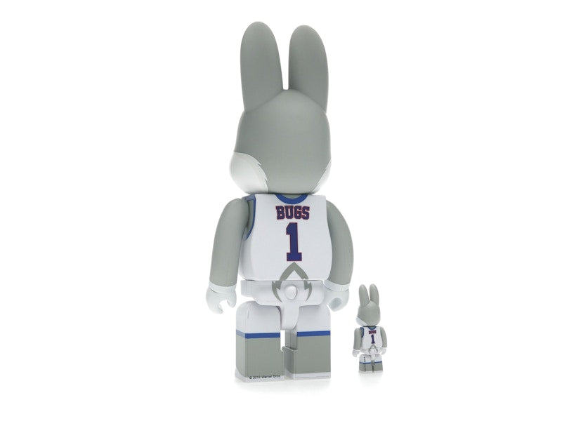 Bearbrick x Space Jam Rabbrick Bugs Bunny 100% & 400% Set Grey