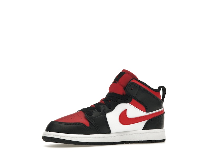 Jordan 1 Mid Black Fire Red (PS)