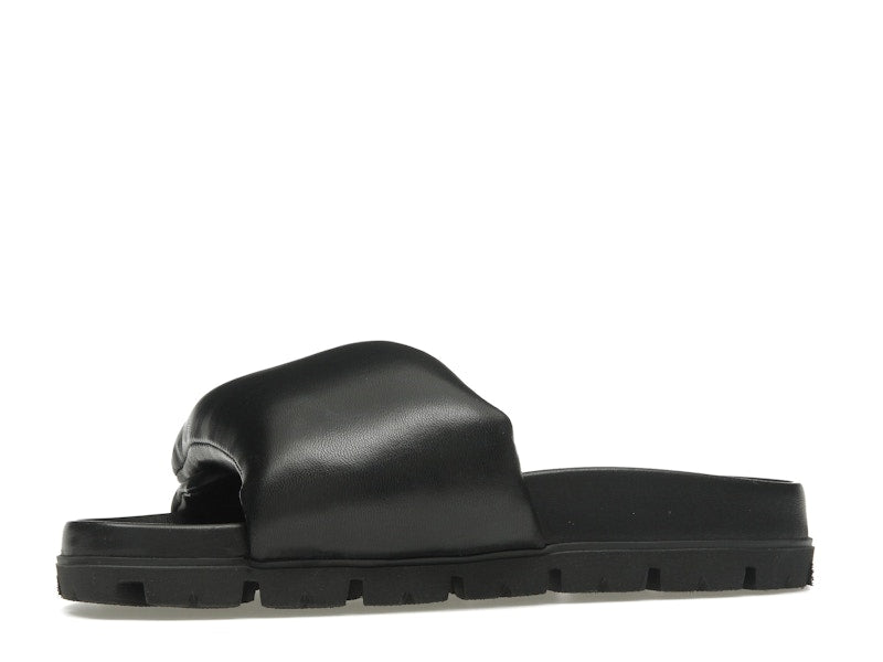 Prada Soft Padded 20mm Slide Sandal Black Nappa Leather