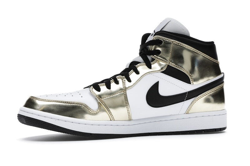 Jordan 1 Mid Metallic Gold Black White