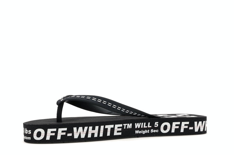 Off-White Logo Typographic Flip Flop Black SS20