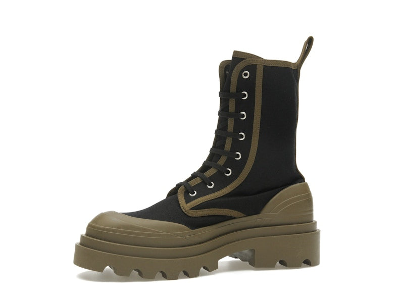 Bottega Veneta Lace-Up Boots Black Green