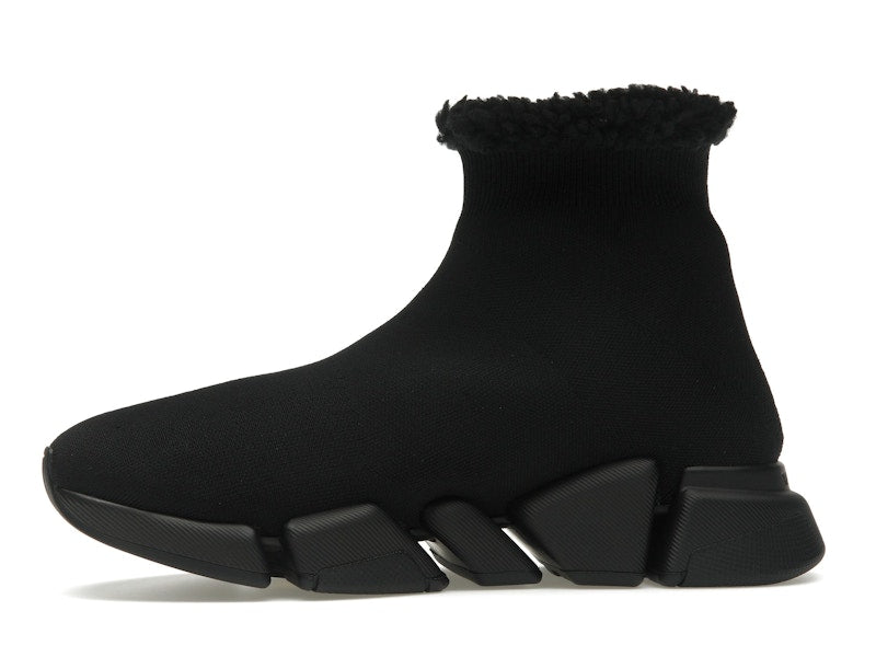 Balenciaga Speed 2.0 Recycled Fake Fur Black (Women's)