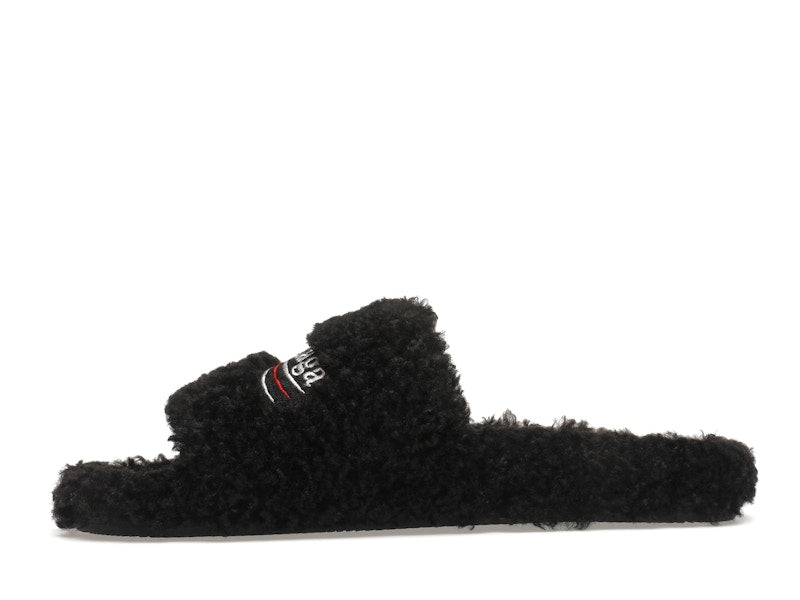 Balenciaga Furry Slide Black