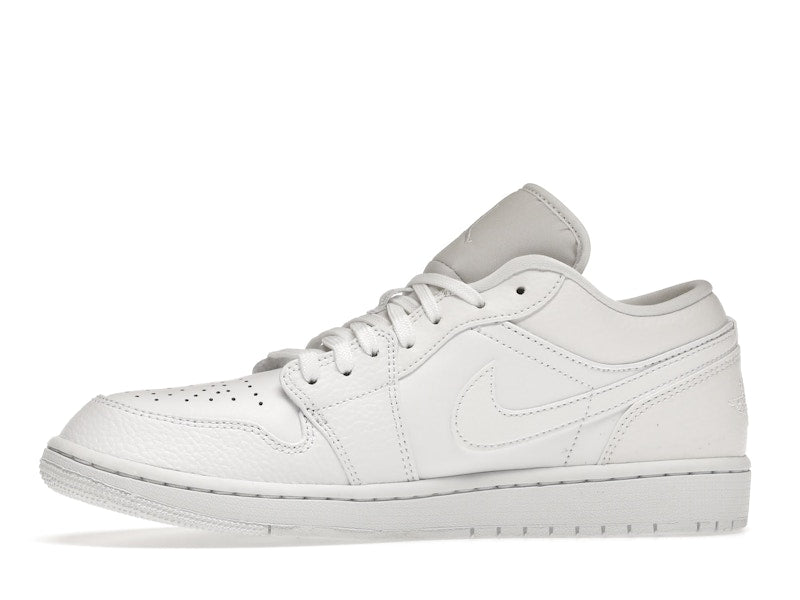 Jordan 1 Low Triple White Tumbled Leather
