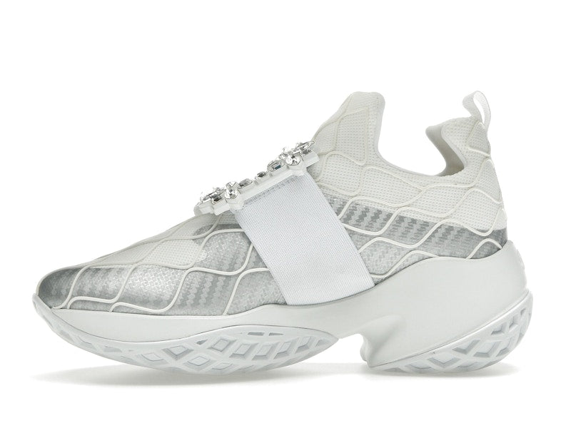 Roger Vivier Viv' Run Fabric Silver Crystal Buckle (Women's)