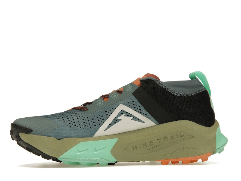 Nike ZoomX Zegama Trail Light Slate Grey Glow Green Bone Black