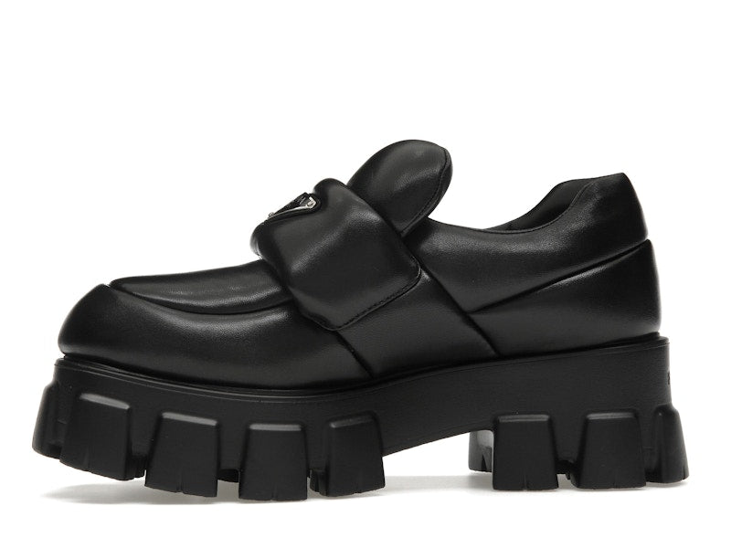 Prada Soft Padded 55mm Loafers Black Nappa Leather