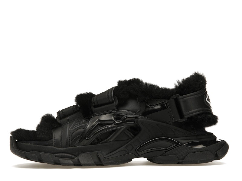 Balenciaga Track Sandal Fake Fur Black