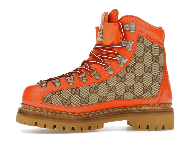 Gucci x The North Face Canvas Leather Boot Beige Orange (Women's)