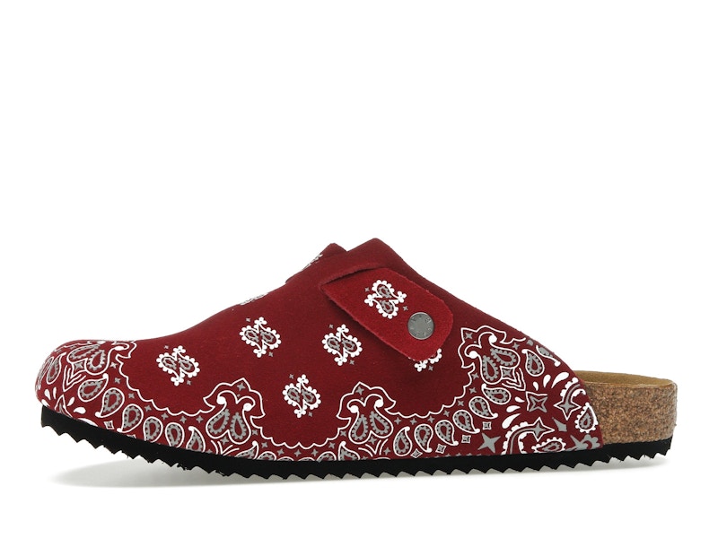 Bravest Studios Suede Paisley Clogs Burgundy