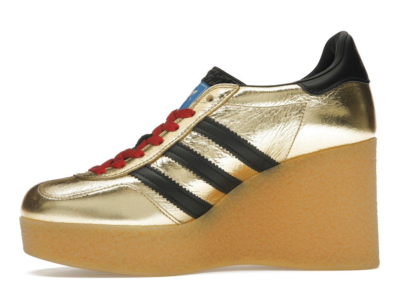 adidas x Gucci Gazelle Wedge Gold Metallic Black (Women's)