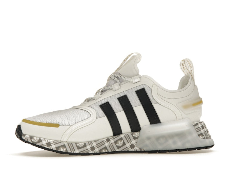 adidas NMD R1 V3 White Black Gold Tartan Trefoil
