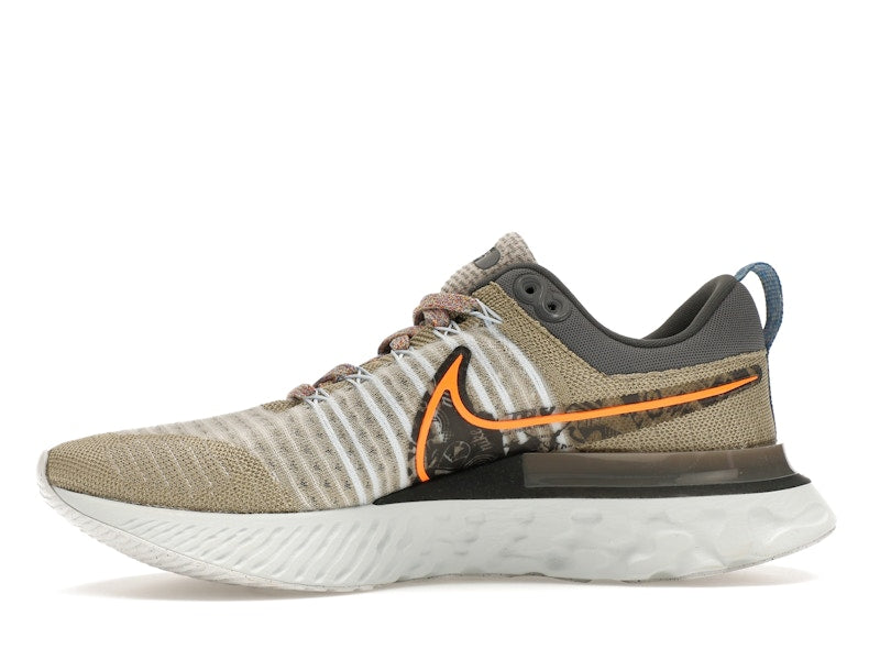 Nike React Infinity Run Flyknit 2 Light Bone Grey Orange