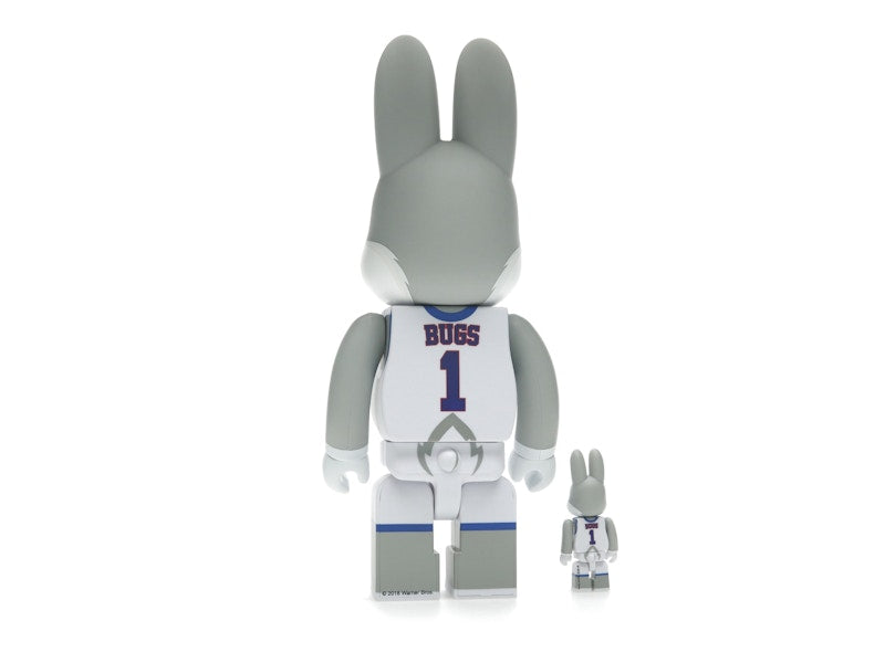 Bearbrick x Space Jam Rabbrick Bugs Bunny 100% & 400% Set Grey