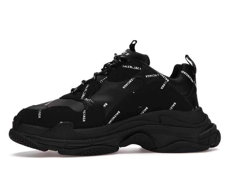 Balenciaga Triple S Allover Logo Black