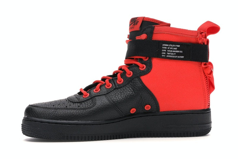 Nike SF Air Force 1 Mid Habanero Red Black