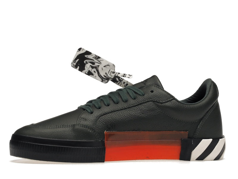 OFF-WHITE Vulc Low Dark Green Leather