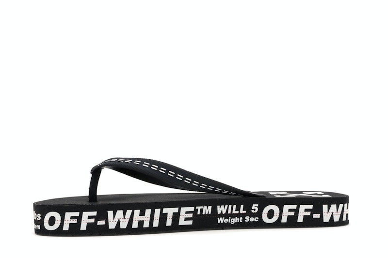 Off-White Logo Typographic Flip Flop Black SS20