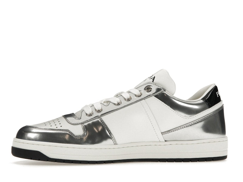 Prada Downtown Low Top Sneakers Leather White Silver