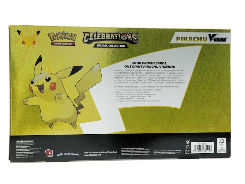 Pokémon TCG 25th Anniversary Celebrations Pikachu V Union Special Collection Box