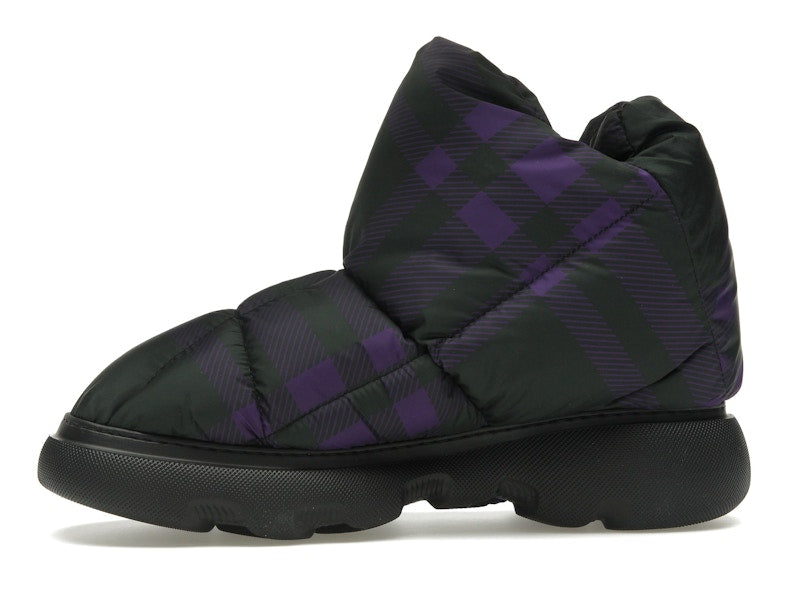 Burberry Check Pillow Boot Black Purple
