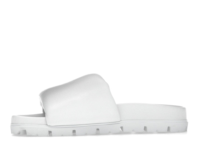 Prada Soft Padded 20mm Slide Sandal White Nappa Leather