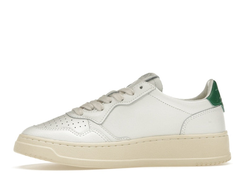 Autry Medalist Leather Low White Green (Women's)