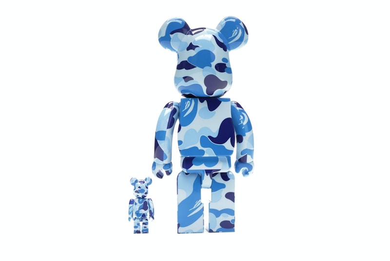 Bearbrick A Bathing Ape ABC Camo 100% & 400% Set Blue