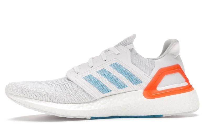 adidas Ultra Boost 20 White Sharp Blue True Orange