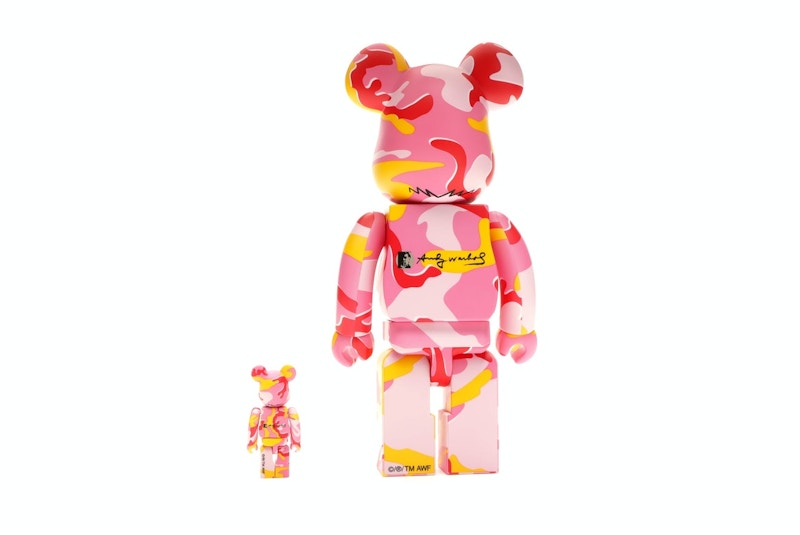 Bearbrick Andy Warhol Camo Ver. 100% & 400% Set Pink