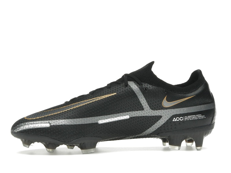 Nike Phantom GT2 Elite FG Black Metallic Dark Grey Metallic Gold