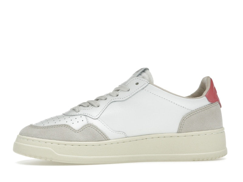 Autry Medalist Leather Low White Tearose Beige (Women's)