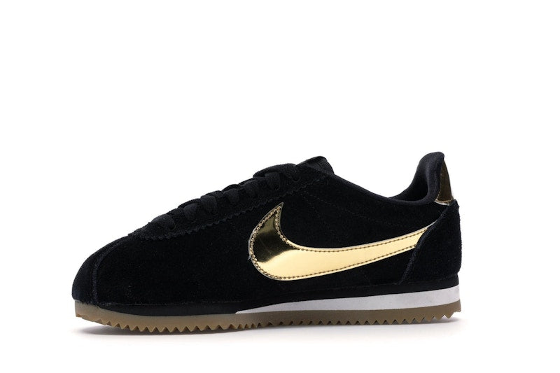 Nike Classic Cortez Black Metallic Gold Gum (Women's)