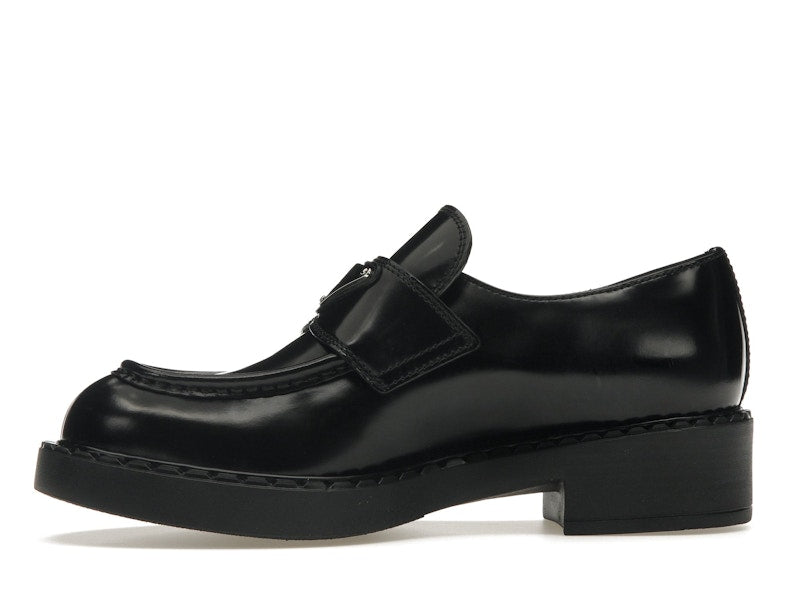 Prada Chocolate 50mm Loafer Black Brushed Leather