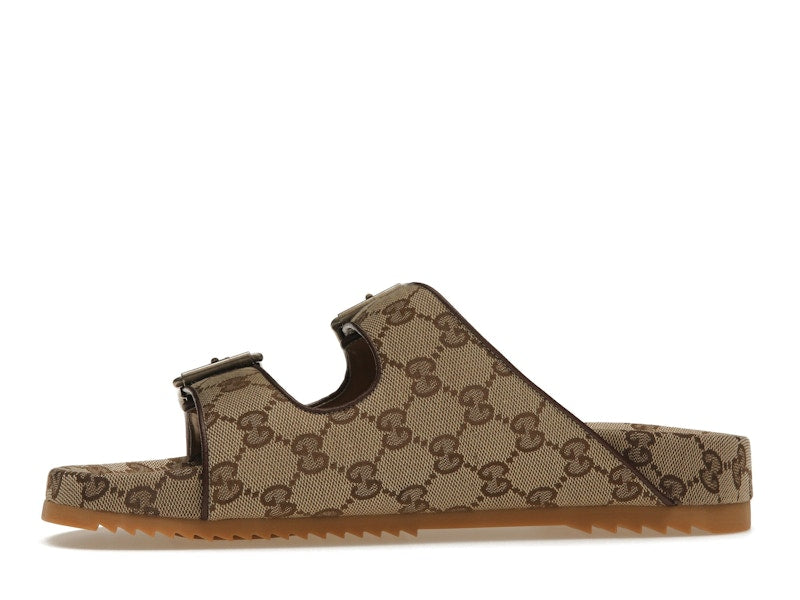 Gucci Strap Slide Sandal Beige Canvas