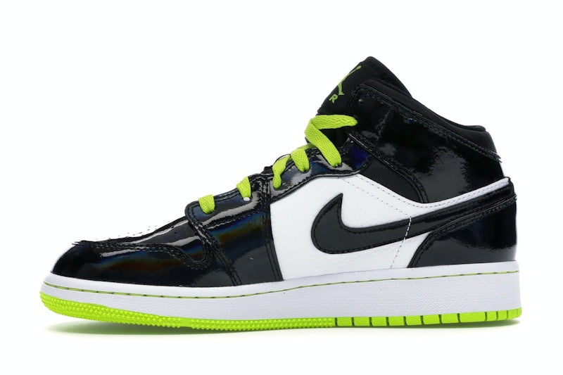 Jordan 1 Mid Black Cyber Mystic Green (GS)