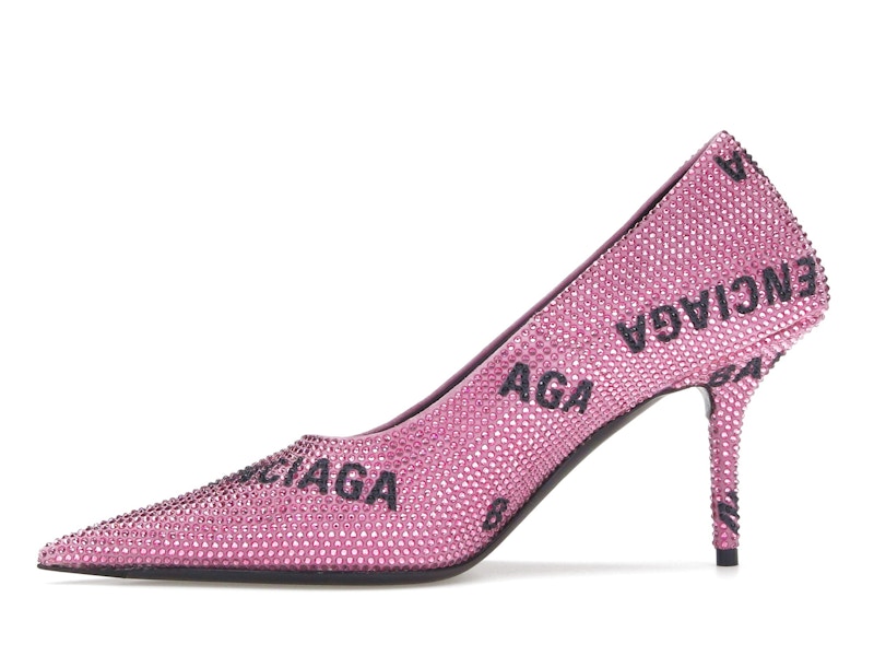 Balenciaga Square Knife Embellished Pumps Pink Black (Women's)