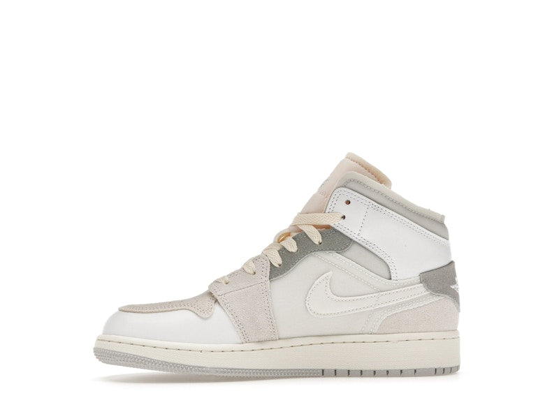 Jordan 1 Mid SE Craft Inside Out White Grey (GS)