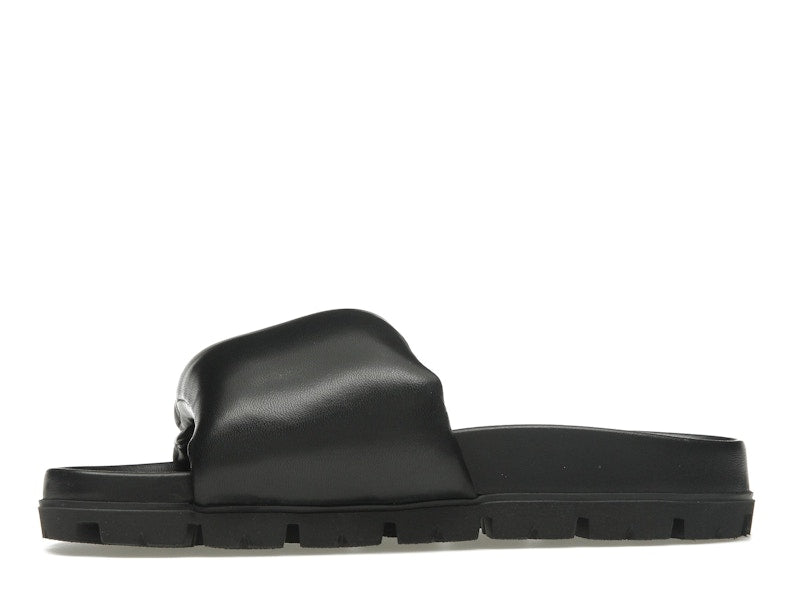 Prada Soft Padded 20mm Slide Sandal Black Nappa Leather