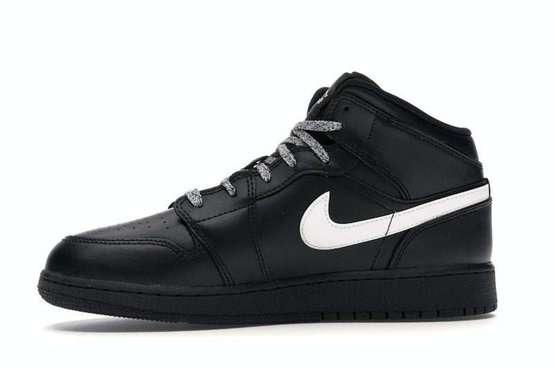 Jordan 1 Mid Black White Speckle (GS)