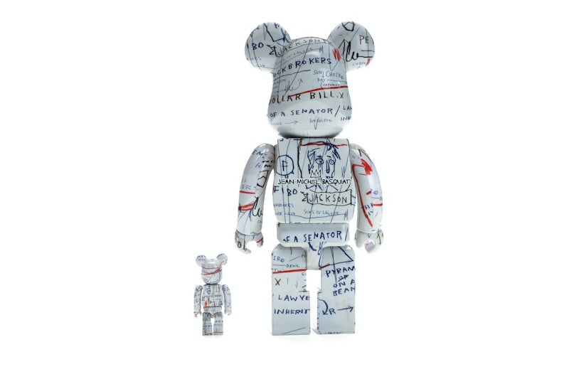 Bearbrick Jean-Michel Basquiat 2 100% & 400% Set White