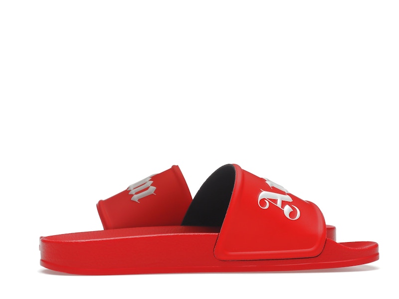 Palm Angels Pool Slides Red White