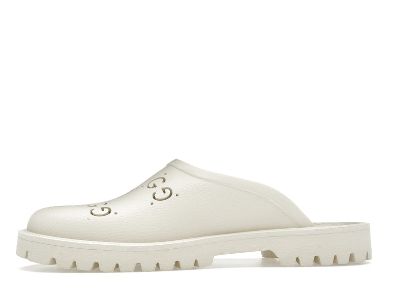 Gucci Slip-on Sandal Cut Out Monogram Mystic White