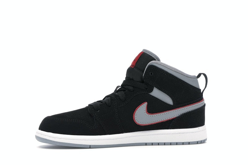 Jordan 1 Mid Black Particle Grey Gym Red (PS)