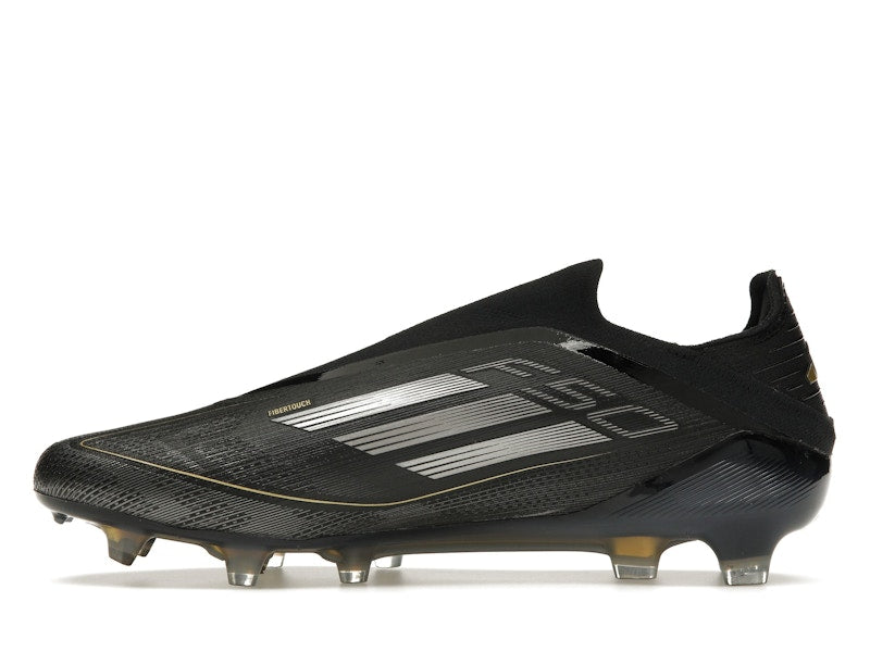 adidas F50 Elite Laceless FG Core Black Iron Metallic Gold Metallic