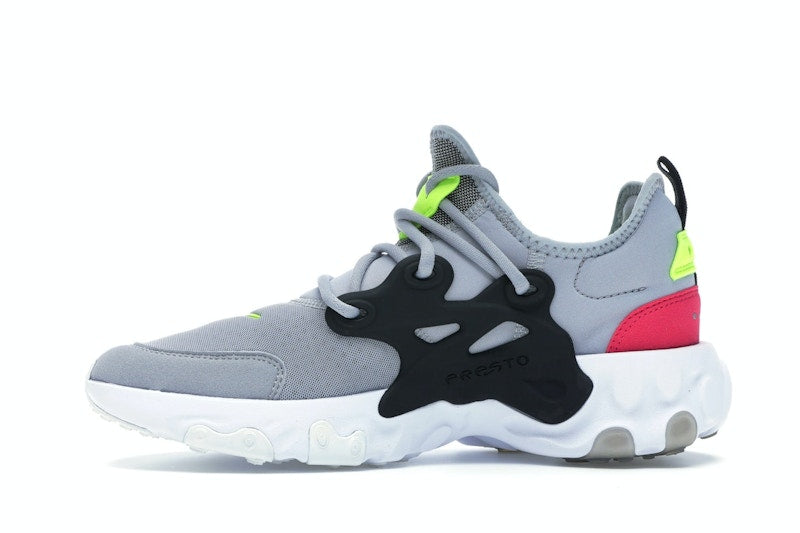 Nike React Presto Wolf Grey Black Rush Pink Volt (GS)